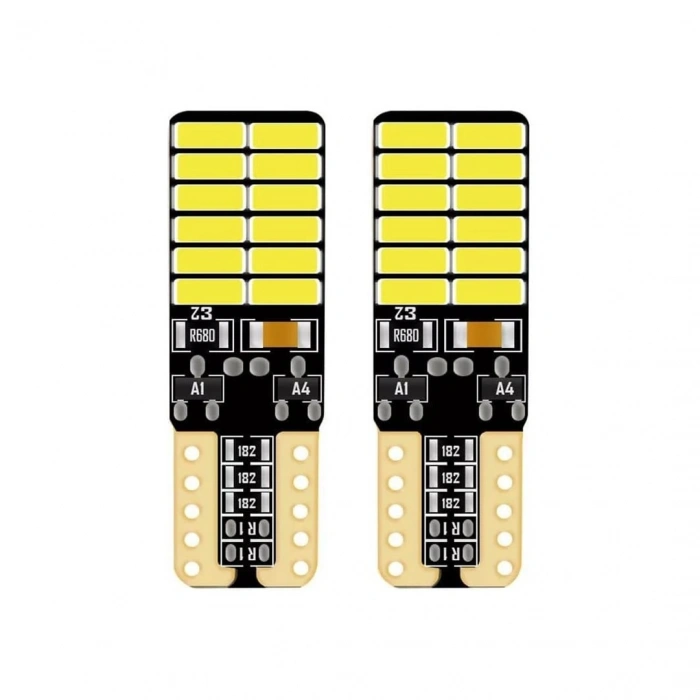 24 Ledli Dipsiz T10 Park Ampulü Beyaz Işık (2 Adet) 24 Volt