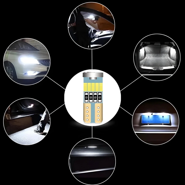 24V 15 Ledli Dipsiz T10 Park Ampulü Beyaz Işık (2 Adet)