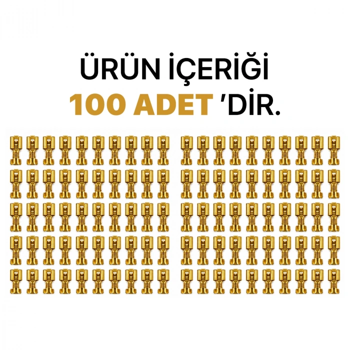 6.3 Tırnaklı Dişi Terminal Fiş (100 Adet)