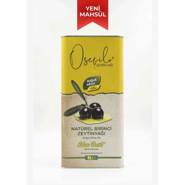 Osevilo Naturel Birinci Zeytinyağı - Soğuk Sıkım - Erken Hasat - Yeni Sezon - 2 Asit (5000ml)X4 ADET 1 KOLİ
