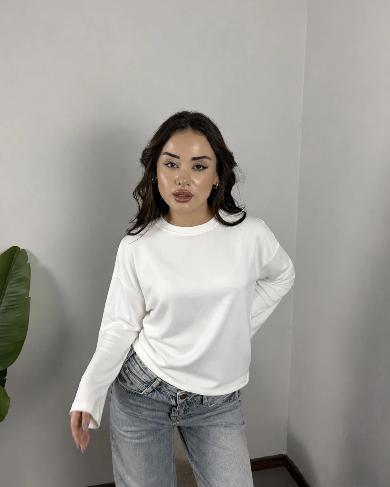 Massimo Orj Marka Beyaz Oversize Sweatshirt