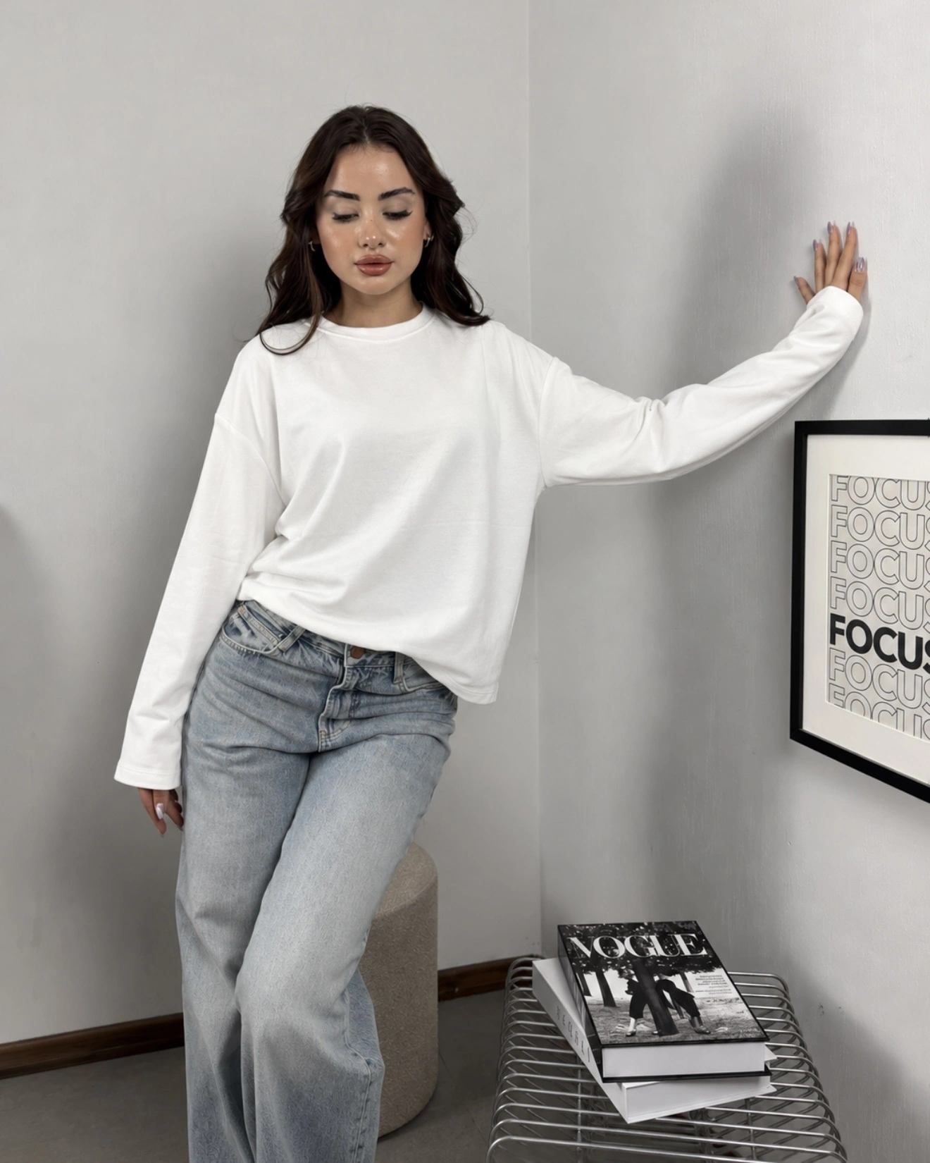 Massimo Orj Marka Beyaz Oversize Sweatshirt