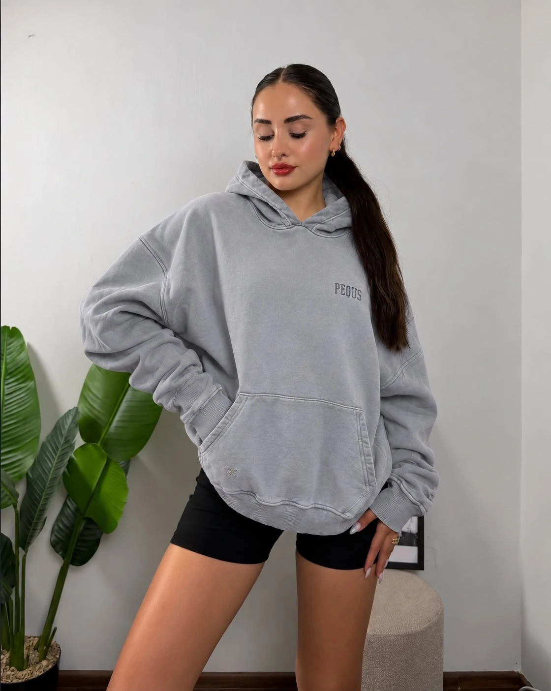 Pequs Ice Grey Oversize Hoodie Sweat