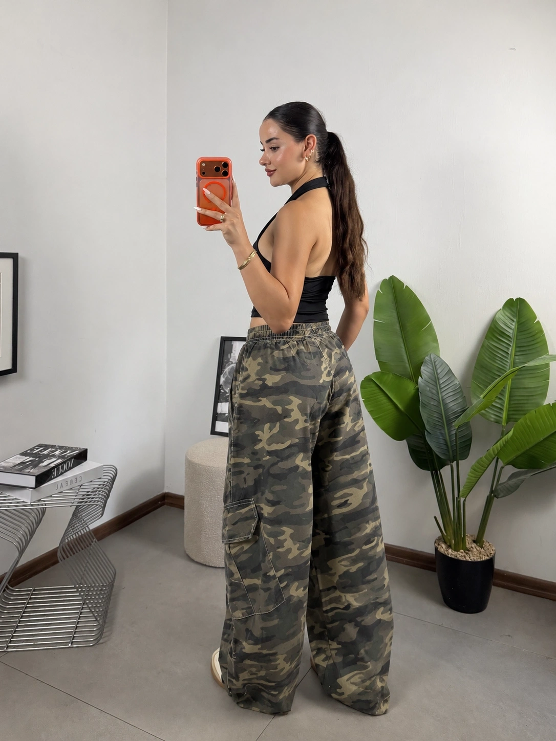 Urban Camo Flex Oversize Baggy Kargo Pantolon