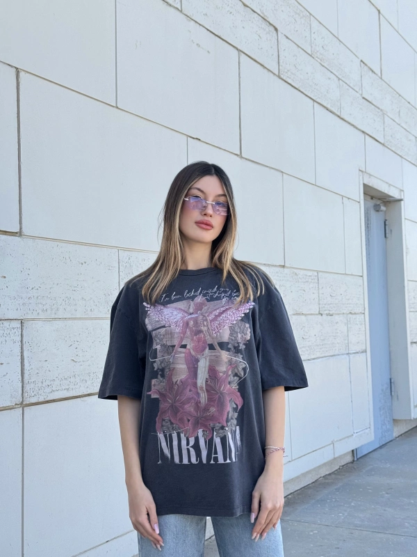 Yıkamalı Nirvana Unisex Tshirt