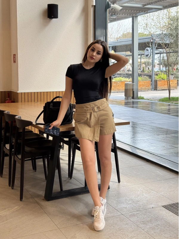 Tokyo Kemerli Orj Marka Şort Etek