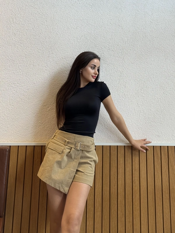 Tokyo Kemerli Orj Marka Şort Etek