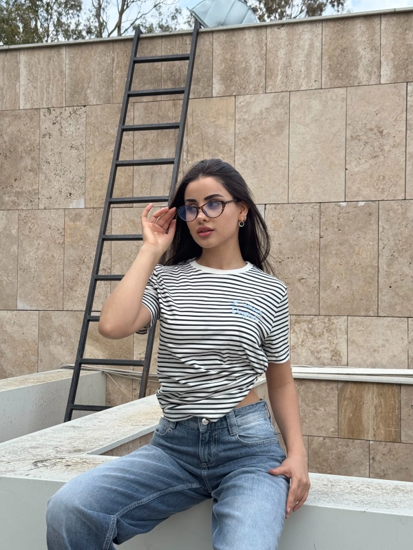 Lamaour Çizgili Orj Marka Tshirt