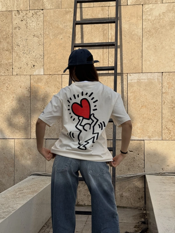 Love Baskılı Oversize Tshirt