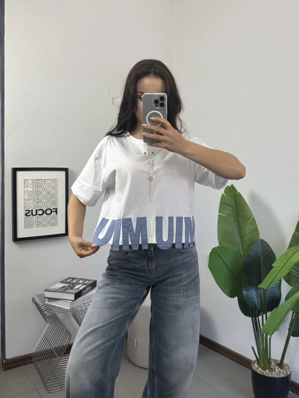 Miu Taşlı Charm Tshirt