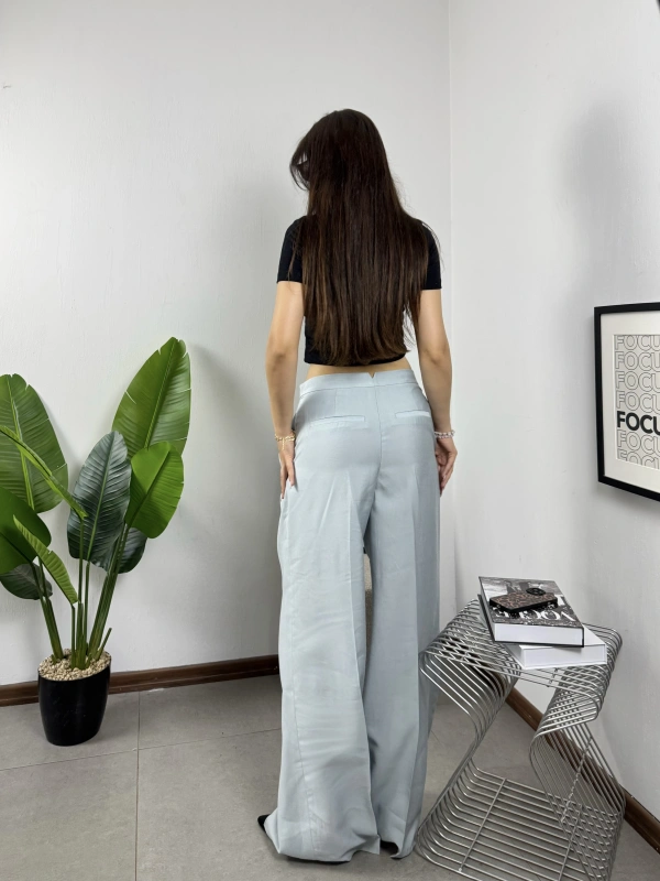 ZR Bebe Mavisi Dökümlü Kumaş Pantolon