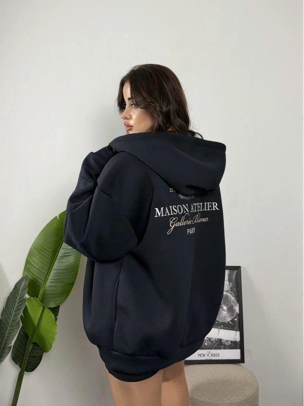 Maison Atelier Oversize Fermuarlı Hoodie Sweat