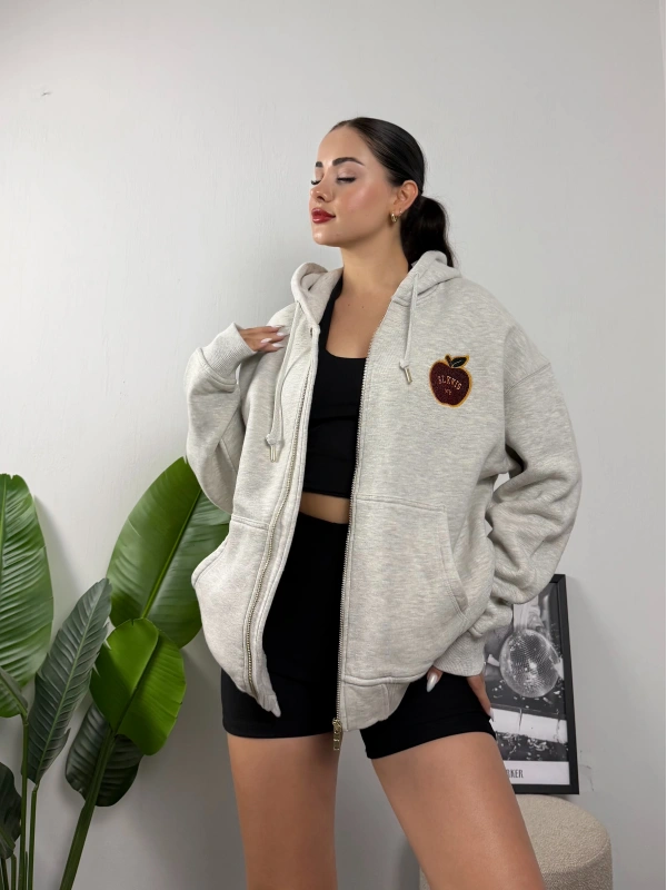 Apple Nakışlı Blkvis Grimelanj Oversize Hoddie Sweat