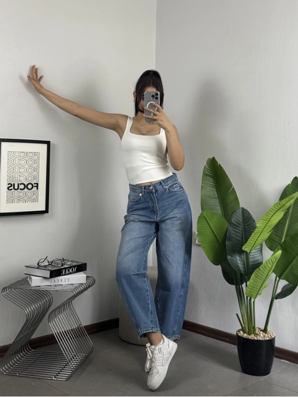 Barrel Fit Mavi Relax Kesim Jean