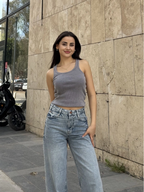 Brshk Antrasit Halter Croptop