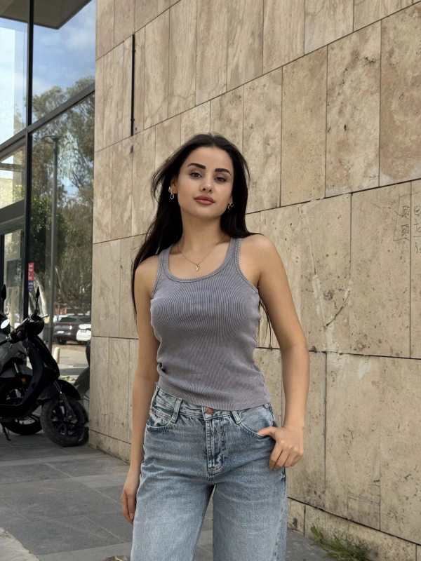 Brshk Antrasit Halter Croptop