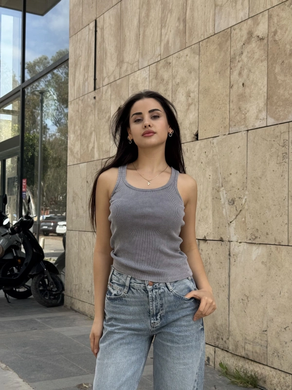 Brshk Antrasit Halter Croptop