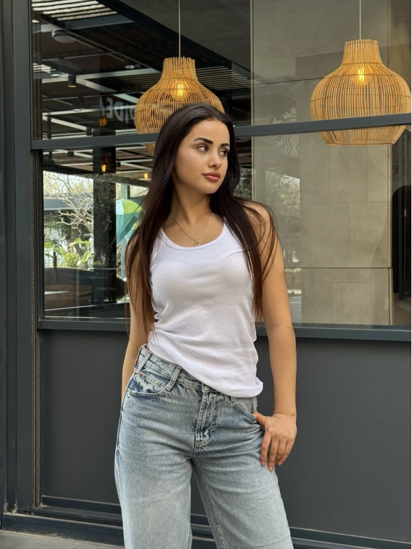 Brshk Beyaz Halter Croptop