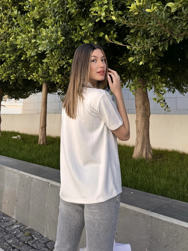 Daily Oversize Beyaz Basic Tshirt