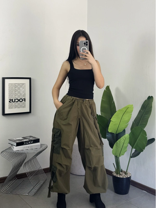Haki Tactical Stoperli Unisex Kargo Pantolon