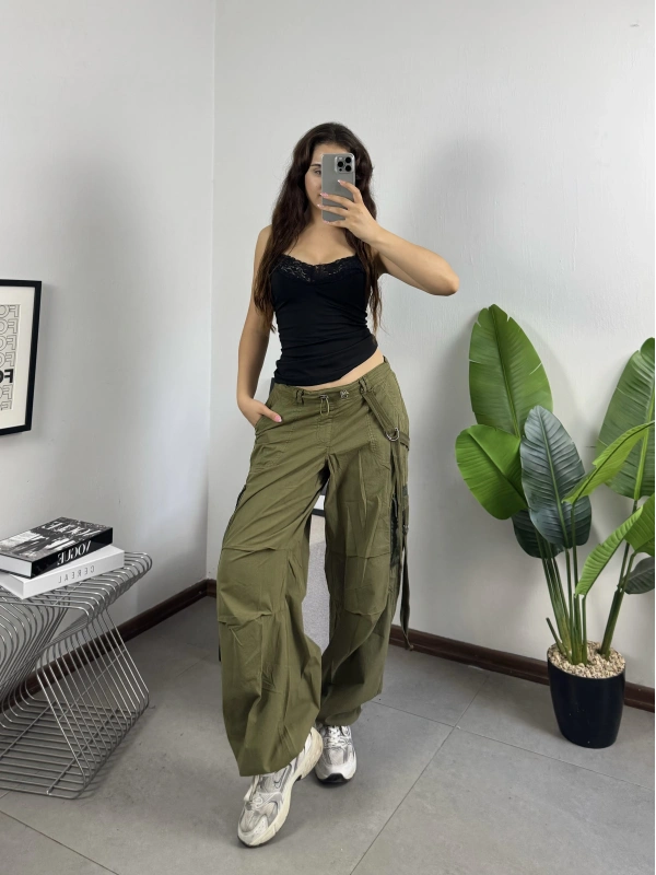 Haki Tactical Stoperli Unisex Kargo Pantolon