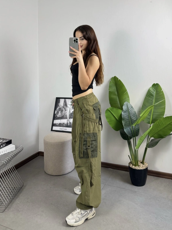 Haki Tactical Stoperli Unisex Kargo Pantolon