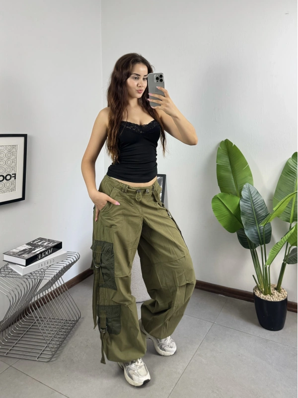 Haki Tactical Stoperli Unisex Kargo Pantolon