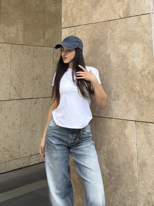 HM Orj Marka Basic Croptop Beyaz