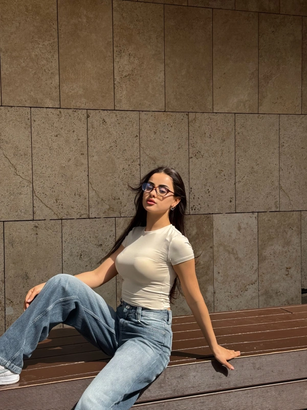 HM Orj Marka Basic Croptop Krem