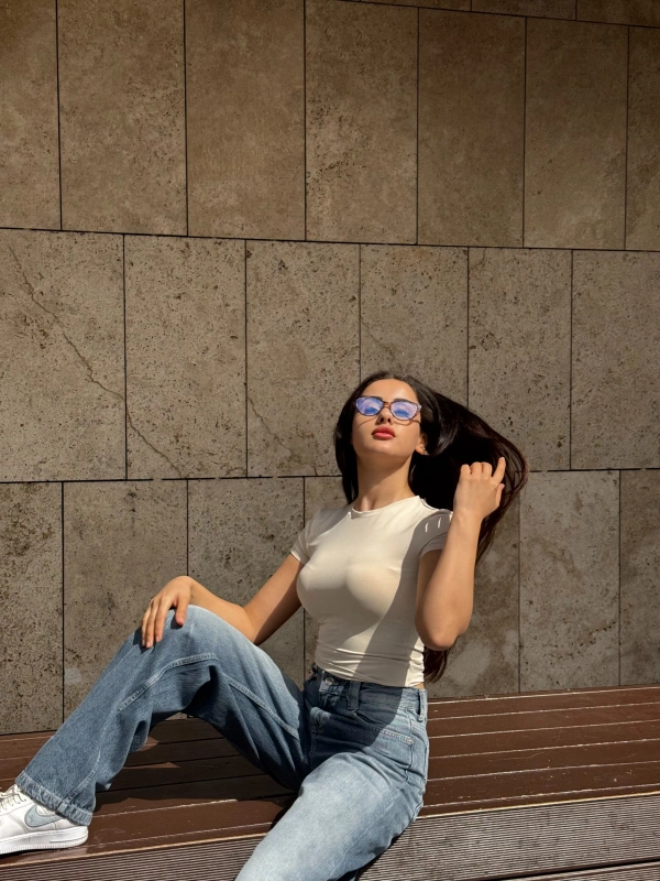 HM Orj Marka Basic Croptop Krem