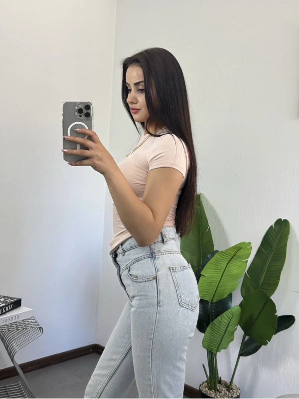 HM Orj Marka Basic Croptop Pudra