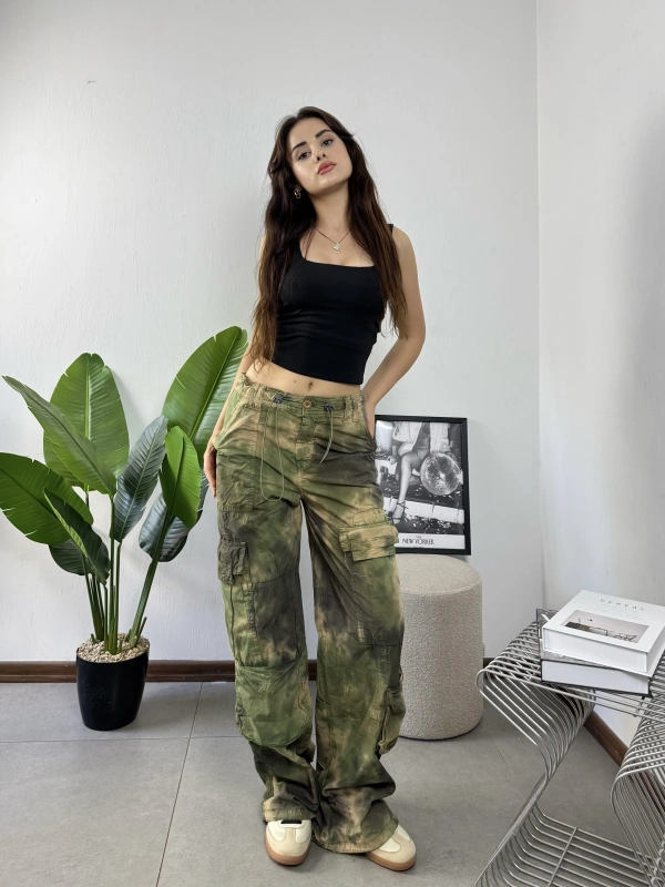 Kamuflaj Tactical Stoperli Unisex Yıkamalı Kargo Pantolon