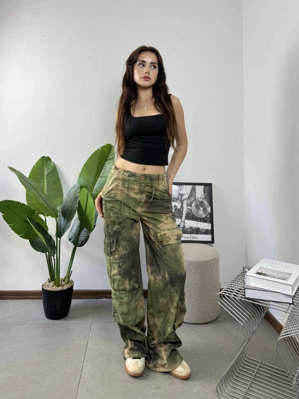 Kamuflaj Tactical Stoperli Unisex Yıkamalı Kargo Pantolon