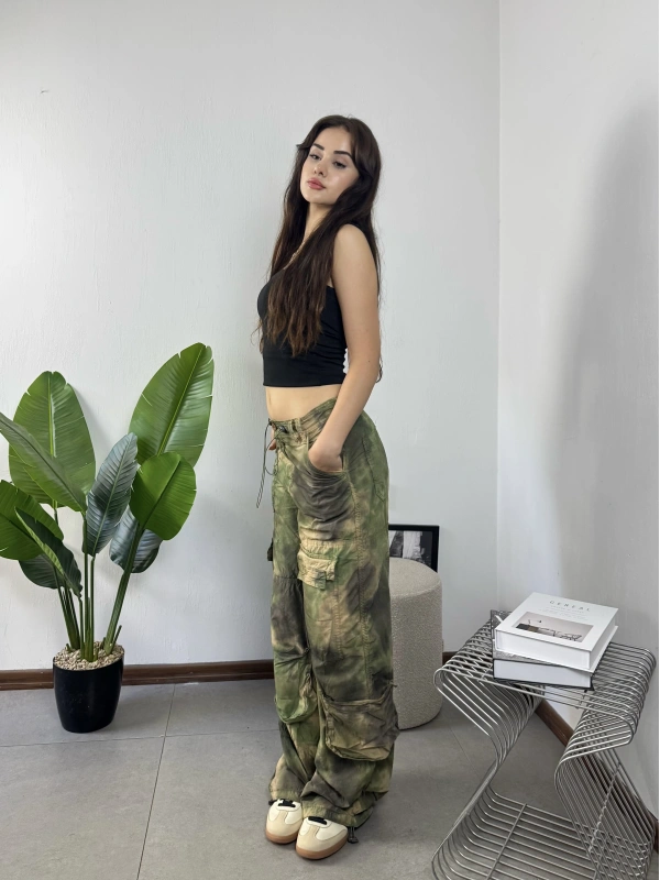 Kamuflaj Tactical Stoperli Unisex Yıkamalı Kargo Pantolon