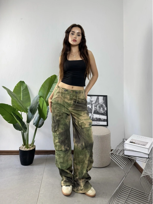 Kamuflaj Tactical Stoperli Unisex Yıkamalı Kargo Pantolon