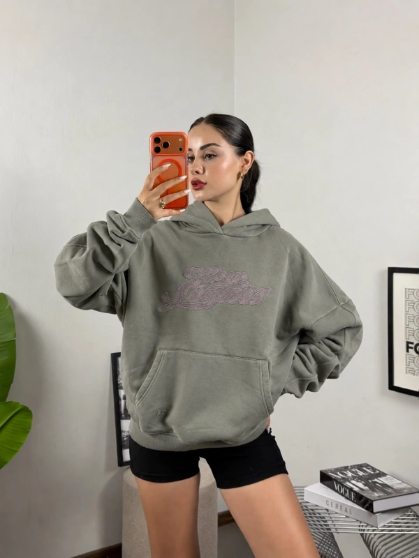 Low Lights Script Oversize Hoodie Sweat