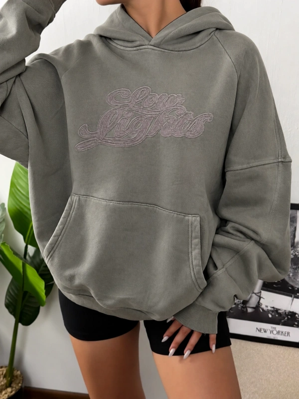 Low Lights Script Oversize Hoodie Sweat