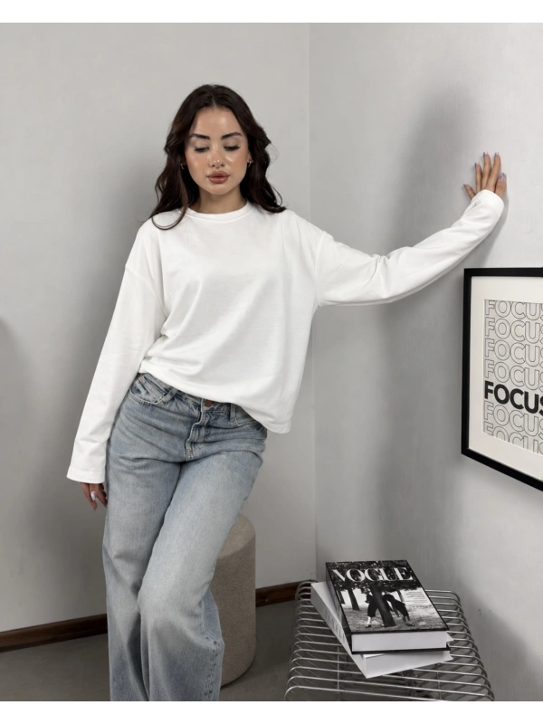 Massimo Orj Marka Beyaz Oversize Sweatshirt