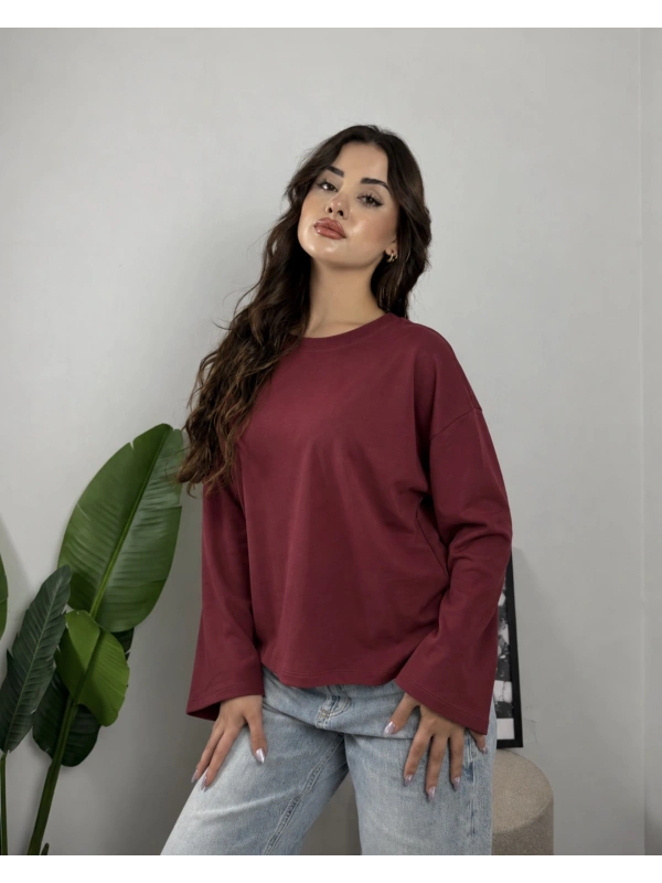 Massimo Orj Marka Bordo Oversize Sweatshirt