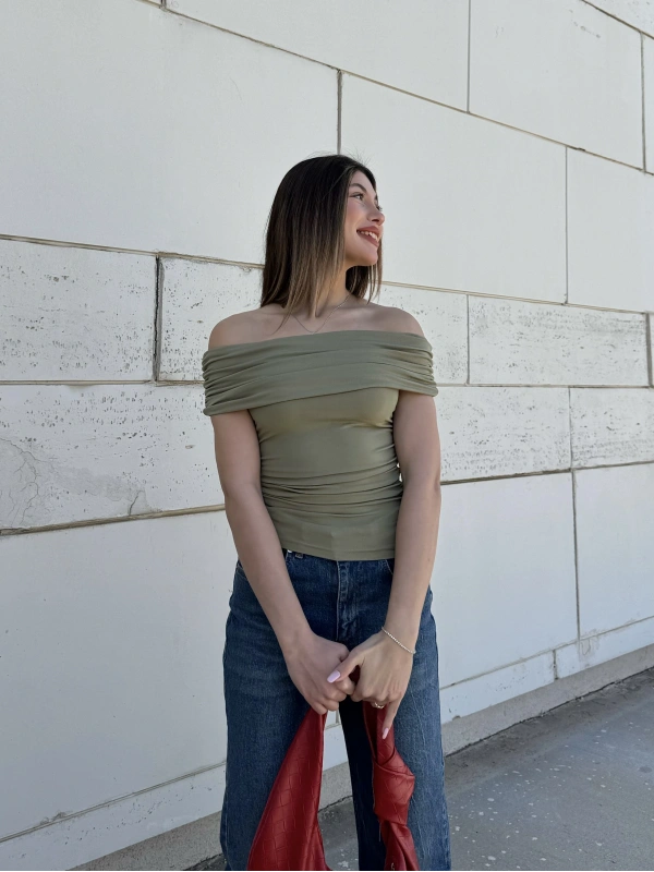 Minimal Chic Haki Bluz