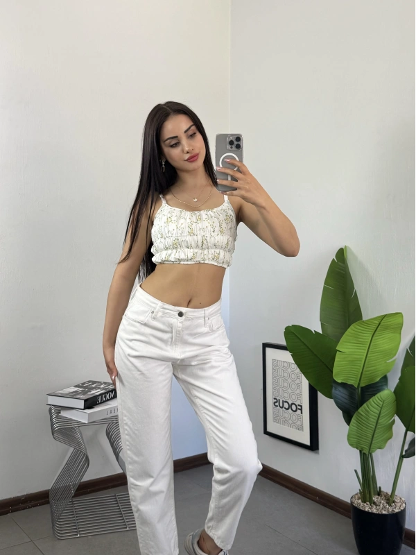 Orj Marka Lace Up Croptop