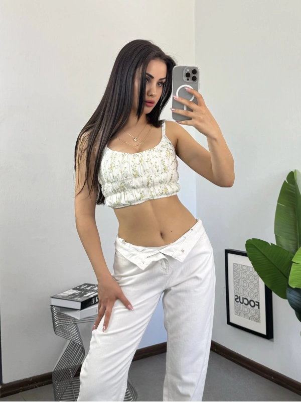 Orj Marka Lace Up Croptop