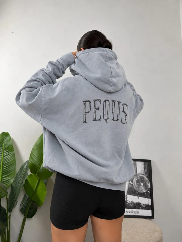 Pequs Ice Grey Oversize Hoodie Sweat