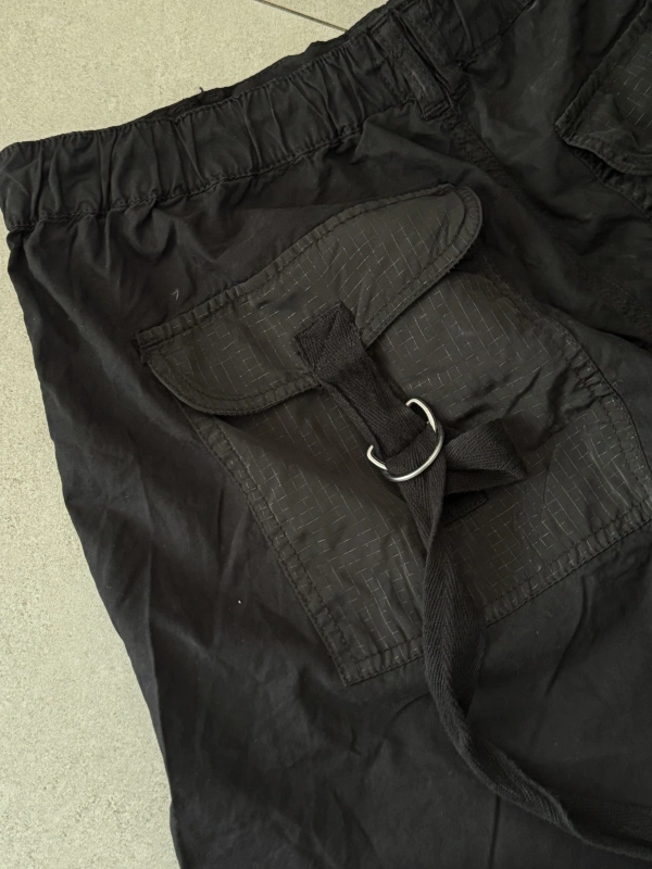 Siyah Tactical Stoperli Unisex Kargo Pantolon
