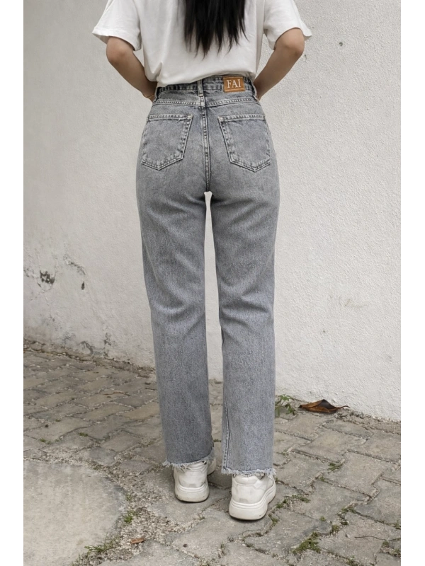 Sty Luna Füme Kar Yıkama Mom Jean