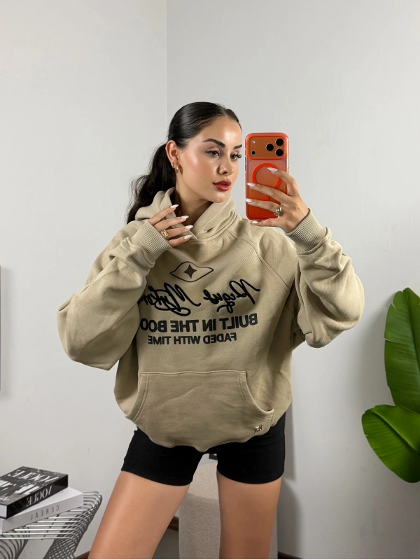 Taş Rengi Pequs Mykonos Oversize Hoddie Sweat
