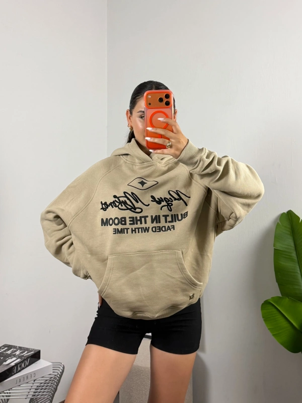 Taş Rengi Pequs Mykonos Oversize Hoddie Sweat