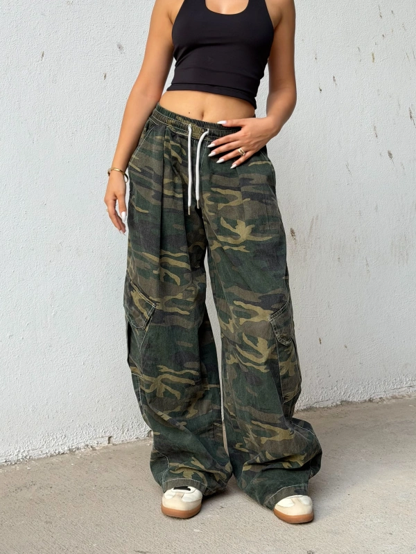 Urban Camo Oversize Baggy Kargo Pantolon