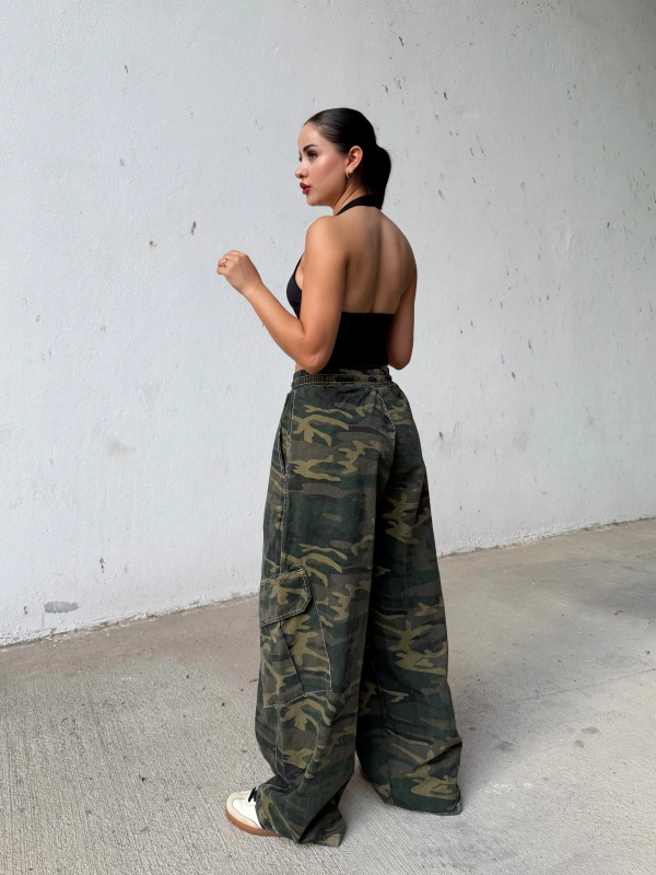 Urban Camo Oversize Baggy Kargo Pantolon