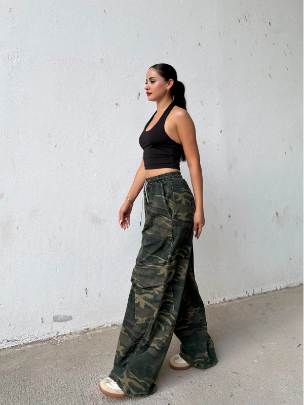 Urban Camo Oversize Baggy Kargo Pantolon